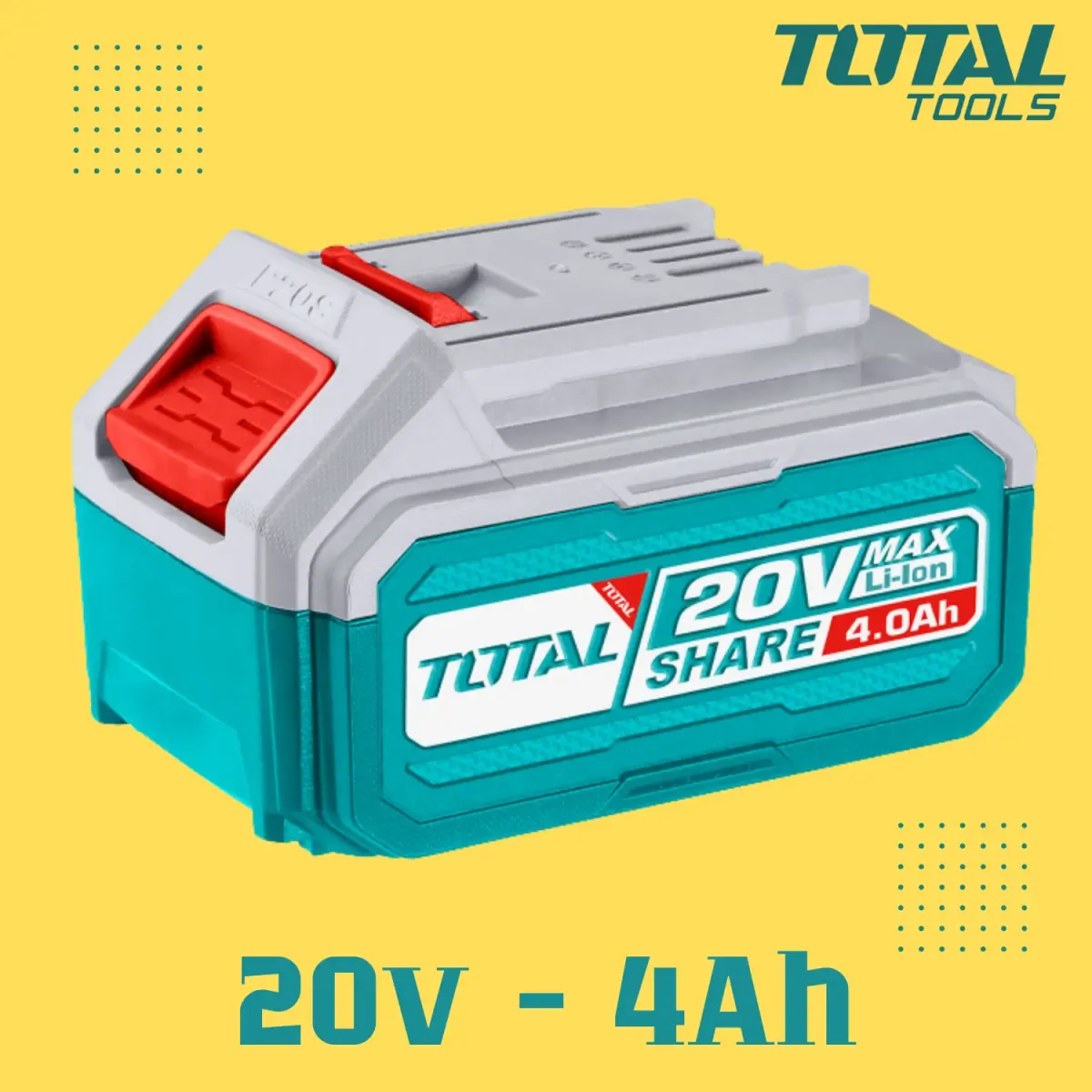 Акумулаторна батерия TOTAL Industrial, Li-Ion, 20 V, 4.0 Ah TFBLI2002
