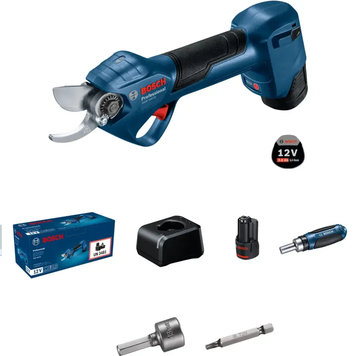 Акумулаторна ножица за клони Bosch GGP 12V-25, до 25мм, 2x3.0Ah, зарядно
