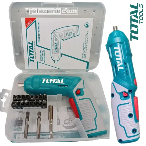 Акумулаторна отвертка TOTAL TSDLI0442, 1/4", 4 V, 4 Nm, + аксесоари