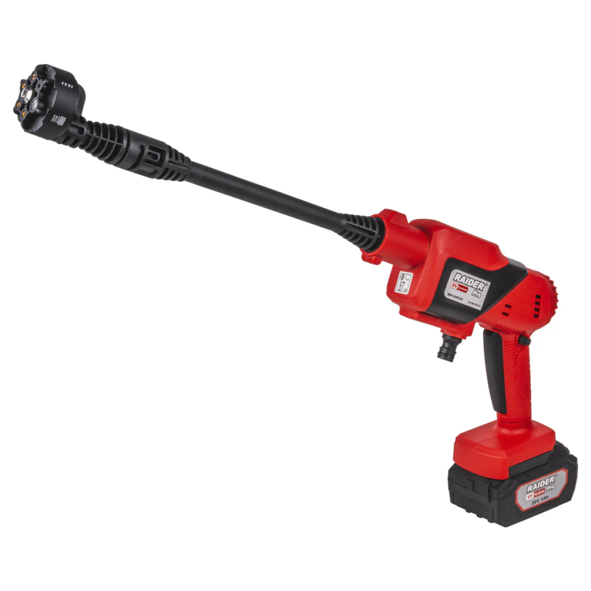 Акумулаторна водоструйка Raider RDP-CHPC20, R20, 3.3 л/мин, 25 бара, с батерия 20 V, 4 Ah, зарядно и аксесоари 072110 Акумулаторна водоструйка Raider RDP-CHPC20, R20, 3.3 л/мин, 25 бара, с батерия 20 V, 4 Ah, зарядно и аксесоари 072110