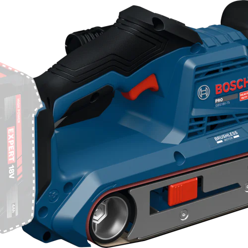 Акумулаторен лентов шлайф Bosch GBS 18V-75, без батерия и зарядно устройство, в L-Boxx