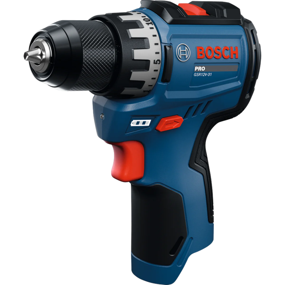 Акумулаторен винтоверт Bosch GSR12V-31, 12V, 31Nm, 2x2.0Ah, 10 консуматива, в куфар 06019S6003