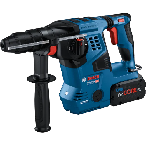Акумулаторен перфоратор Bosch GBH 18V-28F, SDS-plus, 3.3J, с прахоулавяне GDE 18V-16, 2x EXBA18V-80, в L-Boxx
