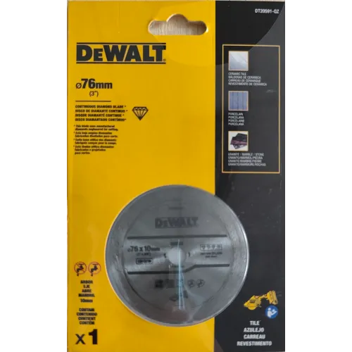Диамантен диск DeWalt DT20591 рязане на керамика, теракот и фаянс 76 мм, 10 мм, 1.6 мм