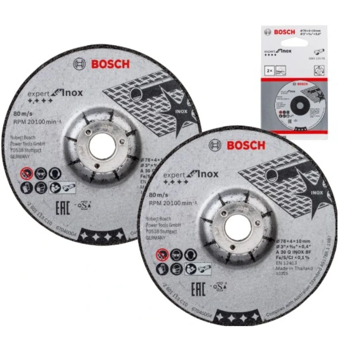 Диск за грубо шлайфане Bosch Expert for INOX - 2 бр. ф76x4x10мм 2608601705