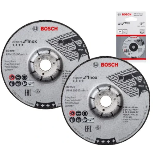 Диск за грубо шлайфане Bosch Expert for INOX - 2 бр. ф76x4x10мм