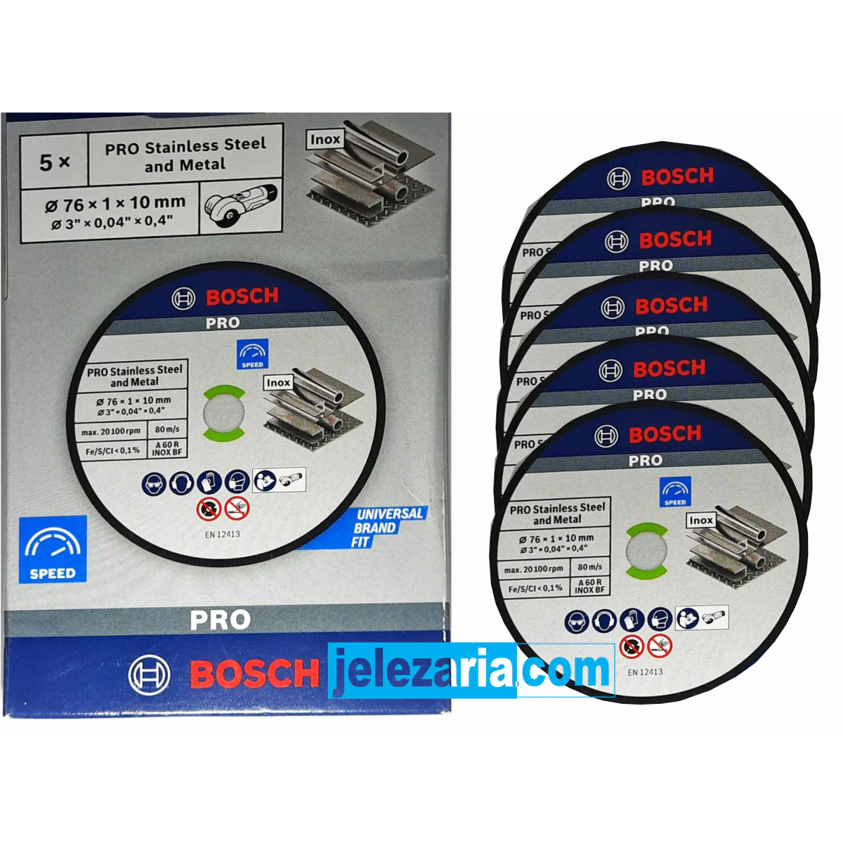 Диск за метал Expert for Inox ф76х10х1.0мм - 5бр Bosch 2608601520 Диск за метал Expert for Inox ф76х10х1.0мм - 5бр Bosch 2608601520