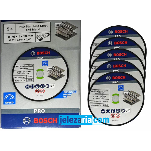 Диск за метал Expert for Inox ф76х10х1.0мм - 5бр Bosch 