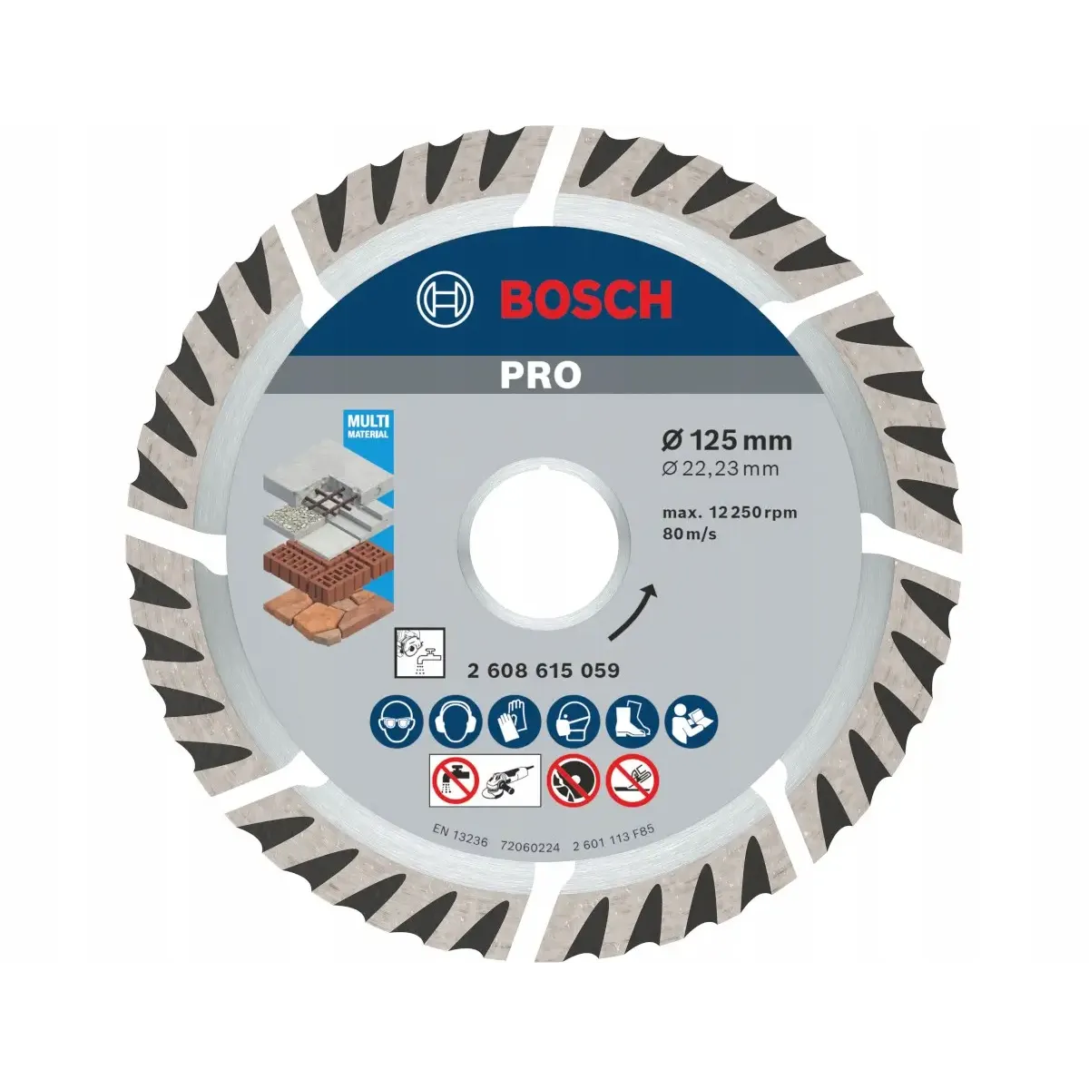 Диск диамантен за сухо рязане универсален ф  125х22.23 мм ,  Bosch Standard for Universal 2608615059