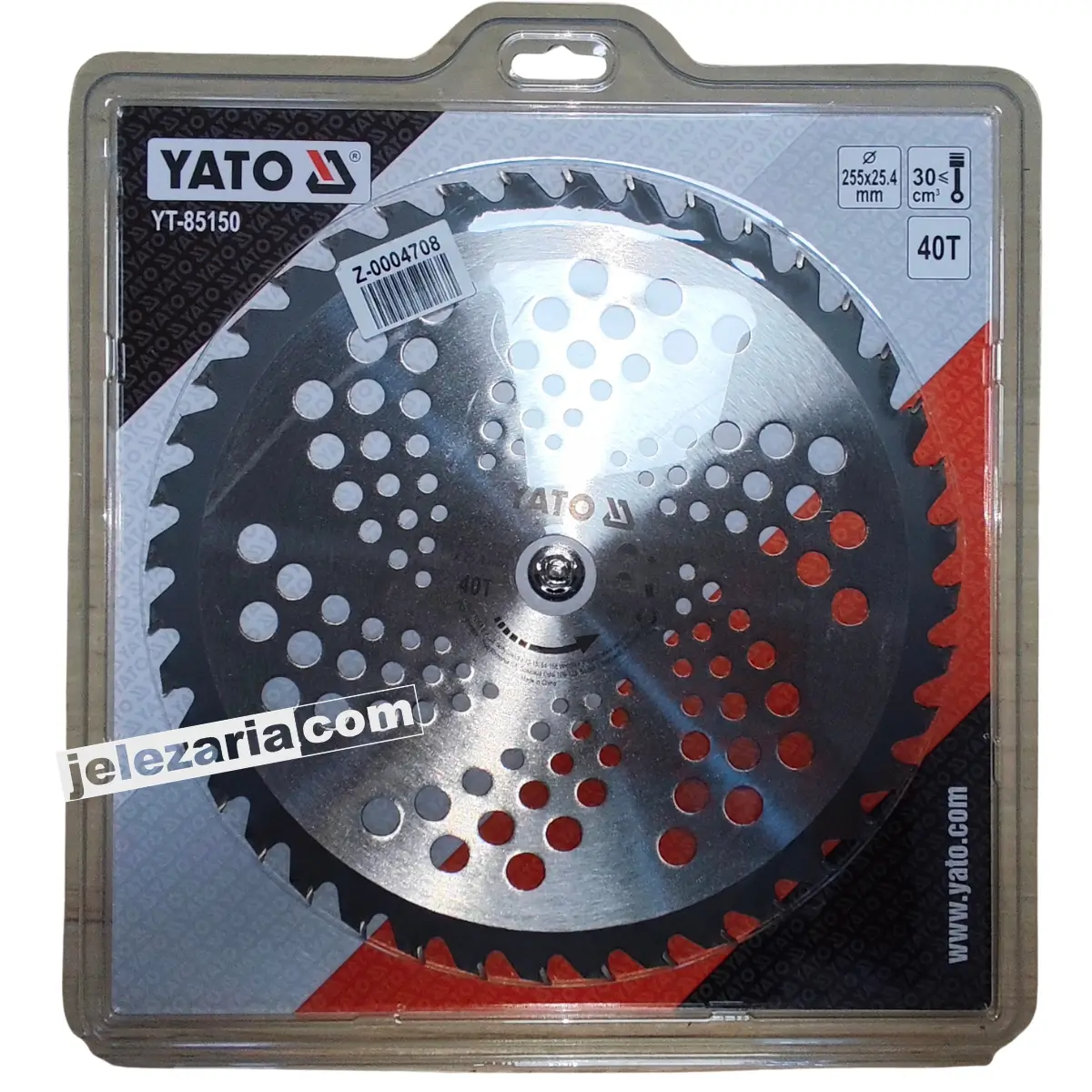 Диск за Бензинов тример YATO, Ф 255 х 1.3 х 25.4 мм, 40Т