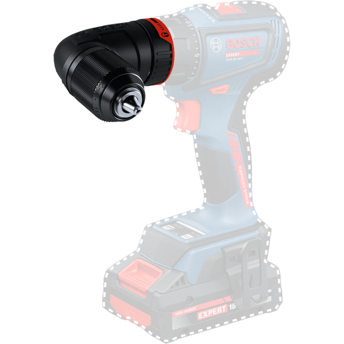 Приставка ъглов патронник Bosch GFA 18-WM FlexiClick, 1.5-13 мм 1600A02EP6