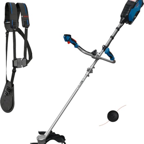 Акумулаторен тример Bosch GFR18V-25BH Professional, без батерия, с раменен колан, макара и нож