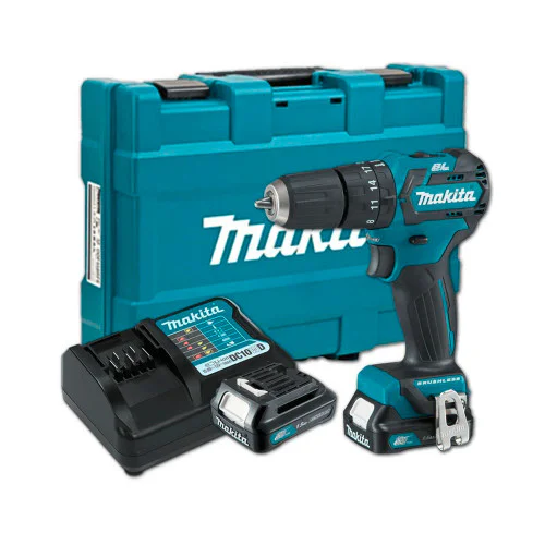 Акумулаторен ударен винтоверт Makita HP332DWYE, CXT, 35 Nm, с 2 батерии 12 V, 1.5 Ah, зарядно в куфар