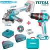 Комплект Акумулаторен ъглошлайф Акумулаторен ударен винтоверт Total TCKLI2027325E - 2бат 4Аh, куфар Комплект Акумулаторен ъглошлайф Акумулаторен ударен винтоверт Total TCKLI2027325E - 2бат 4Аh, куфар