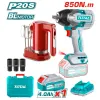 гайковерт TOTAL 850Nm, 20 V, 4 Ah и акумулаторен миксер TOSLI240313E