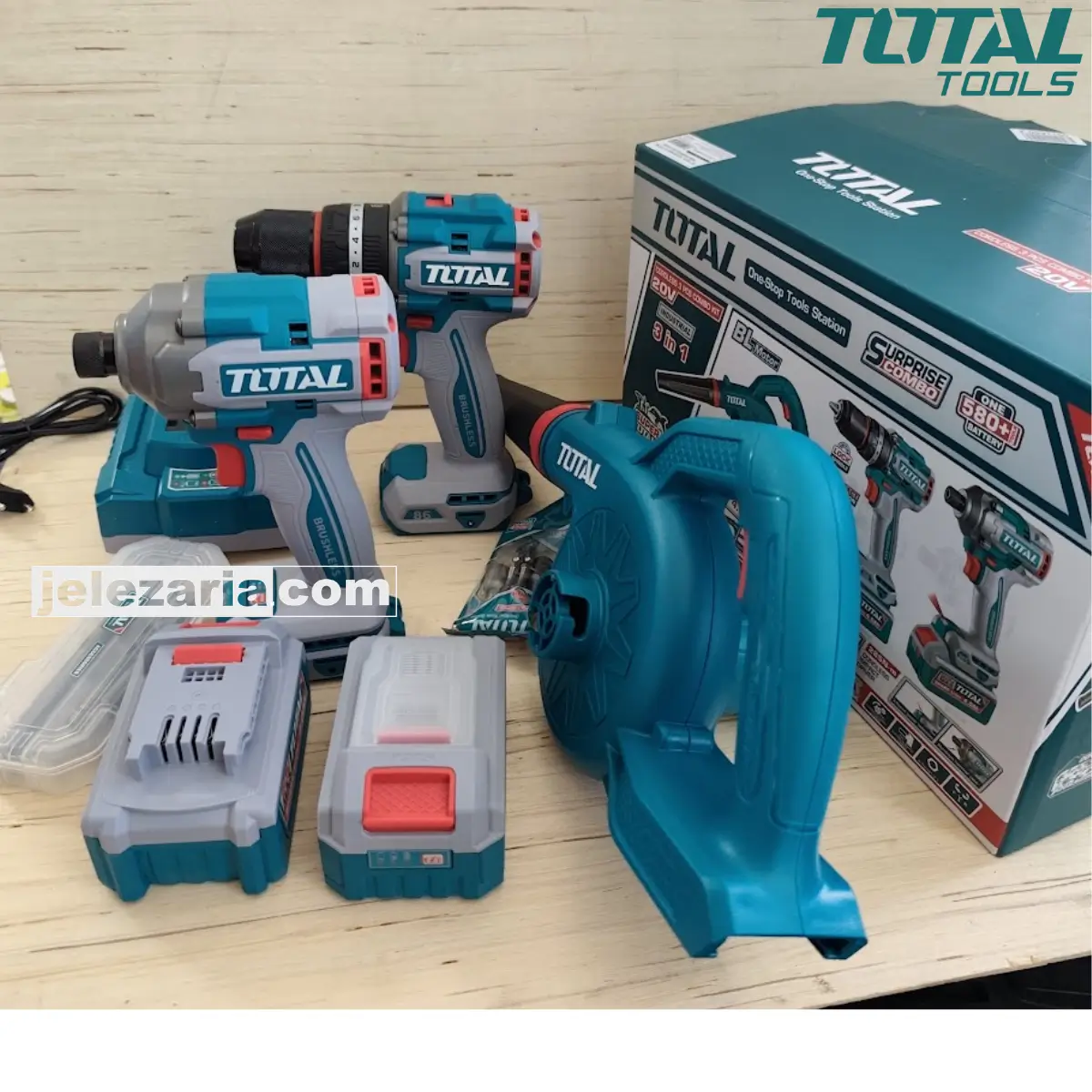 Комплект акумулаторни инструменти TOTAL TOSLI250883E, 20 V, 2 x 4 Ah TOSLI250883E