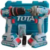 Комплект акумулаторни винтоверт и гайковерт TOTAL Industrial, 20 V, 2 Ah
