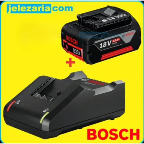 Комплект зарядно устройство Bosch GAL 18V-40 и Акумулаторна батерия Bosch GBA 18V 5.0 Ah M-C