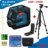 Линеен лазер Bosch GLL 20-22 G Professional, 20м + стойка LB 10, статив BT 150