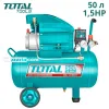 Монофазен бутален компресор TOTAL TC255061E, 1,5 к.с., 50 литра, 8 бара, 119 л/мин