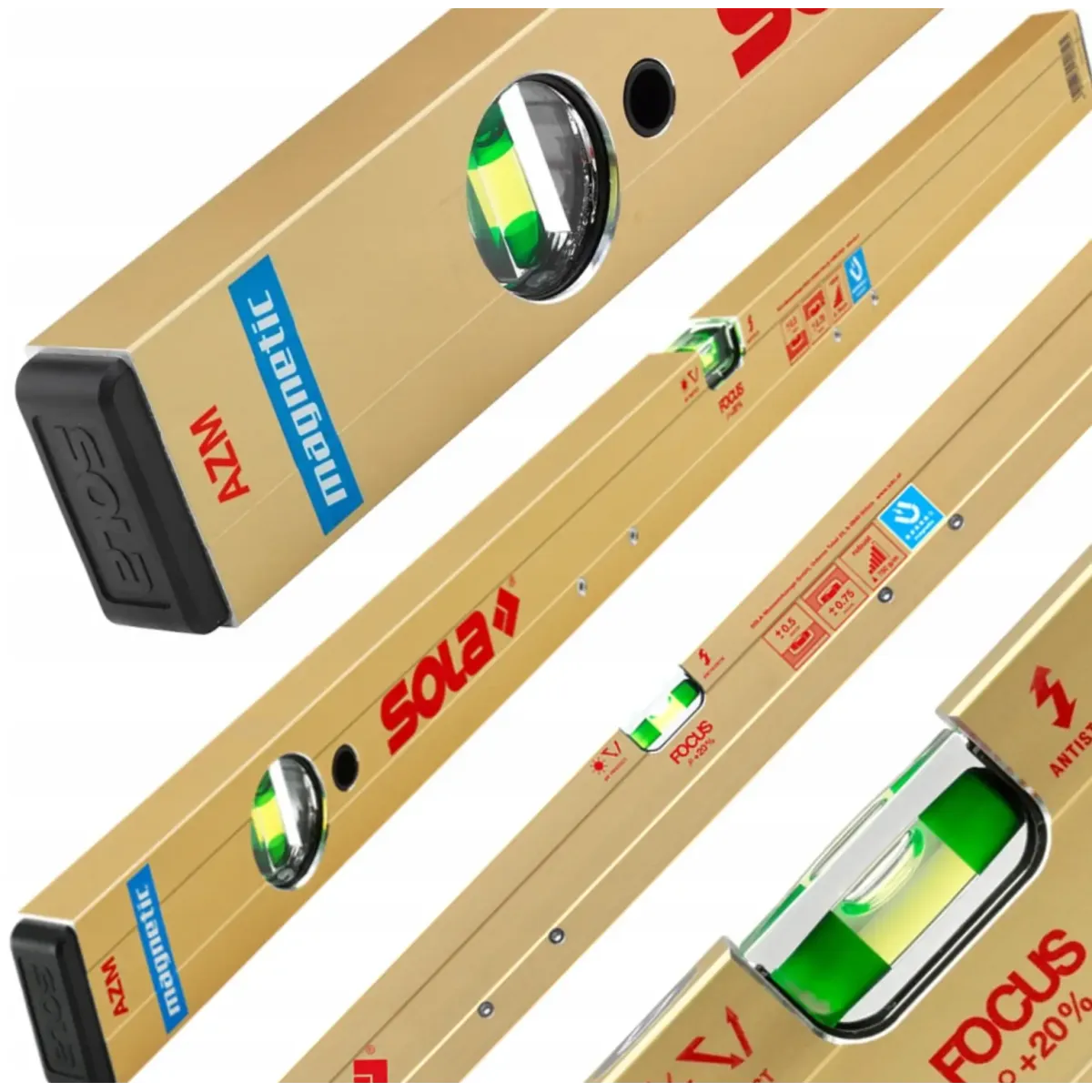 Нивелир  алуминиев с магнит 600 мм, 0.5 мм/м, AZM 60 - Sola 01820801