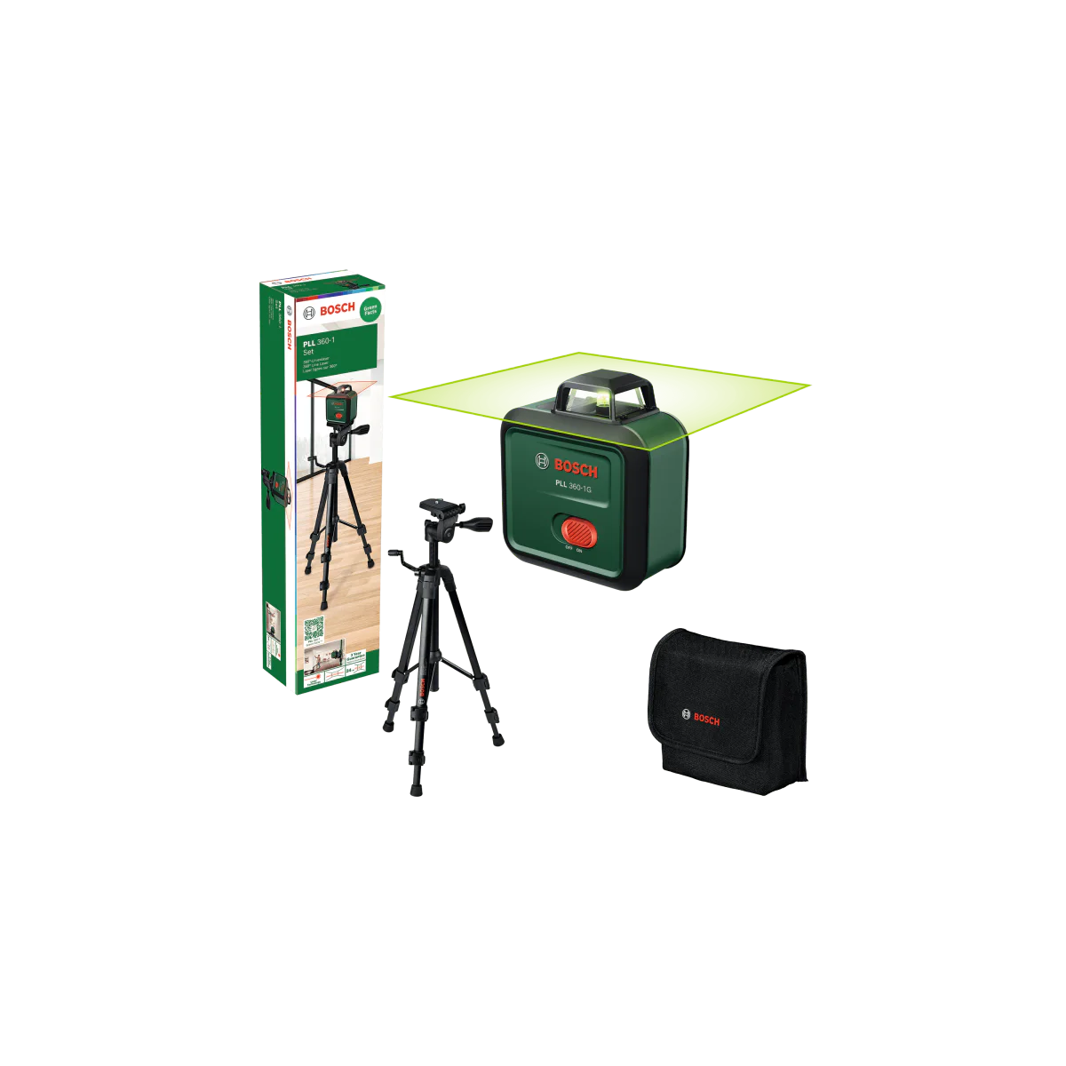 Линеен лазерен нивелир Bosch PLL 360-1G Set със статив 0603663M01