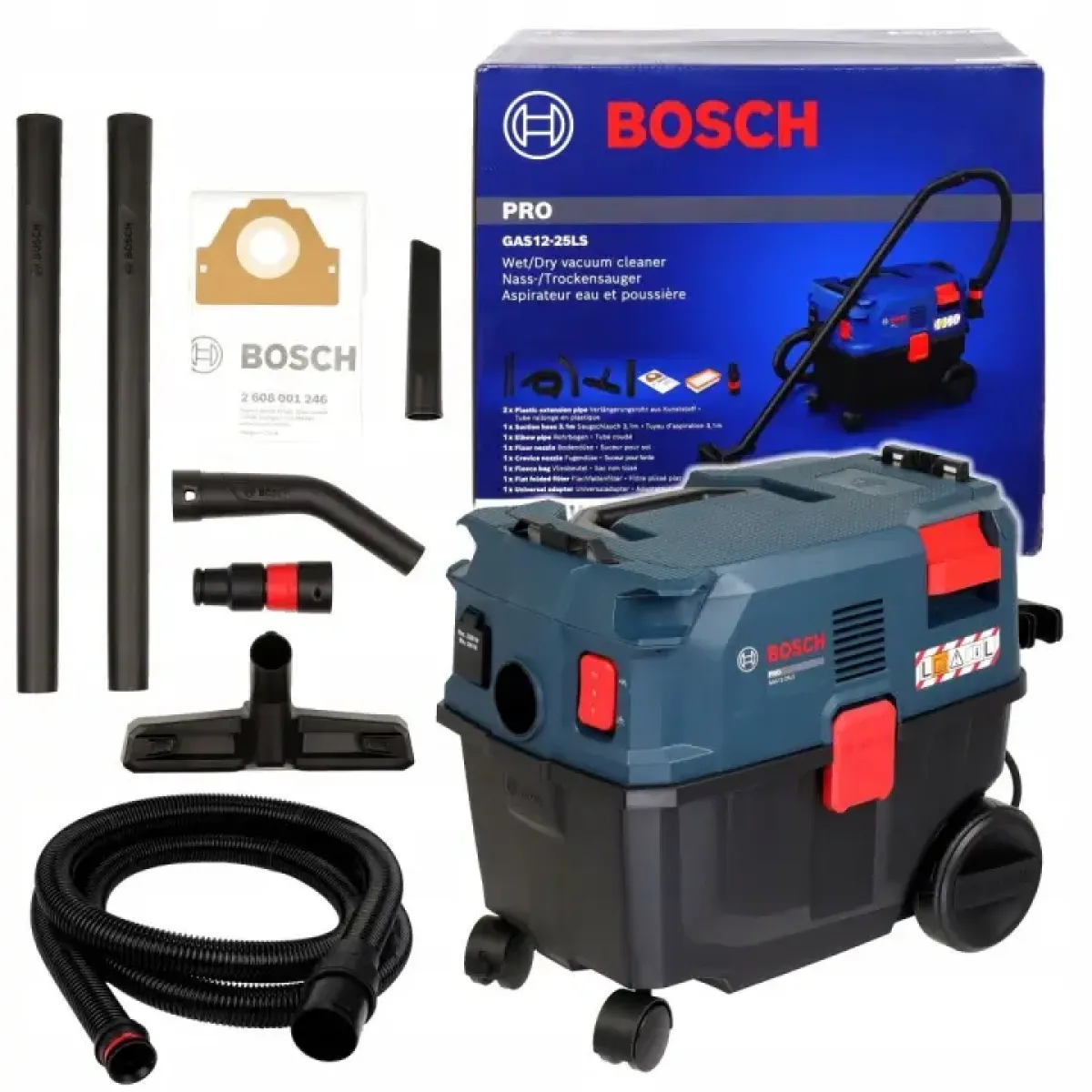 Прахосмукачка за мокро и сухо почистване Bosch PRO GAS 12-25LS, 1200 W, 25 л