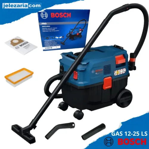 Прахосмукачка за мокро и сухо почистване Bosch PRO GAS 12-25LS, 1200 W, 25 л