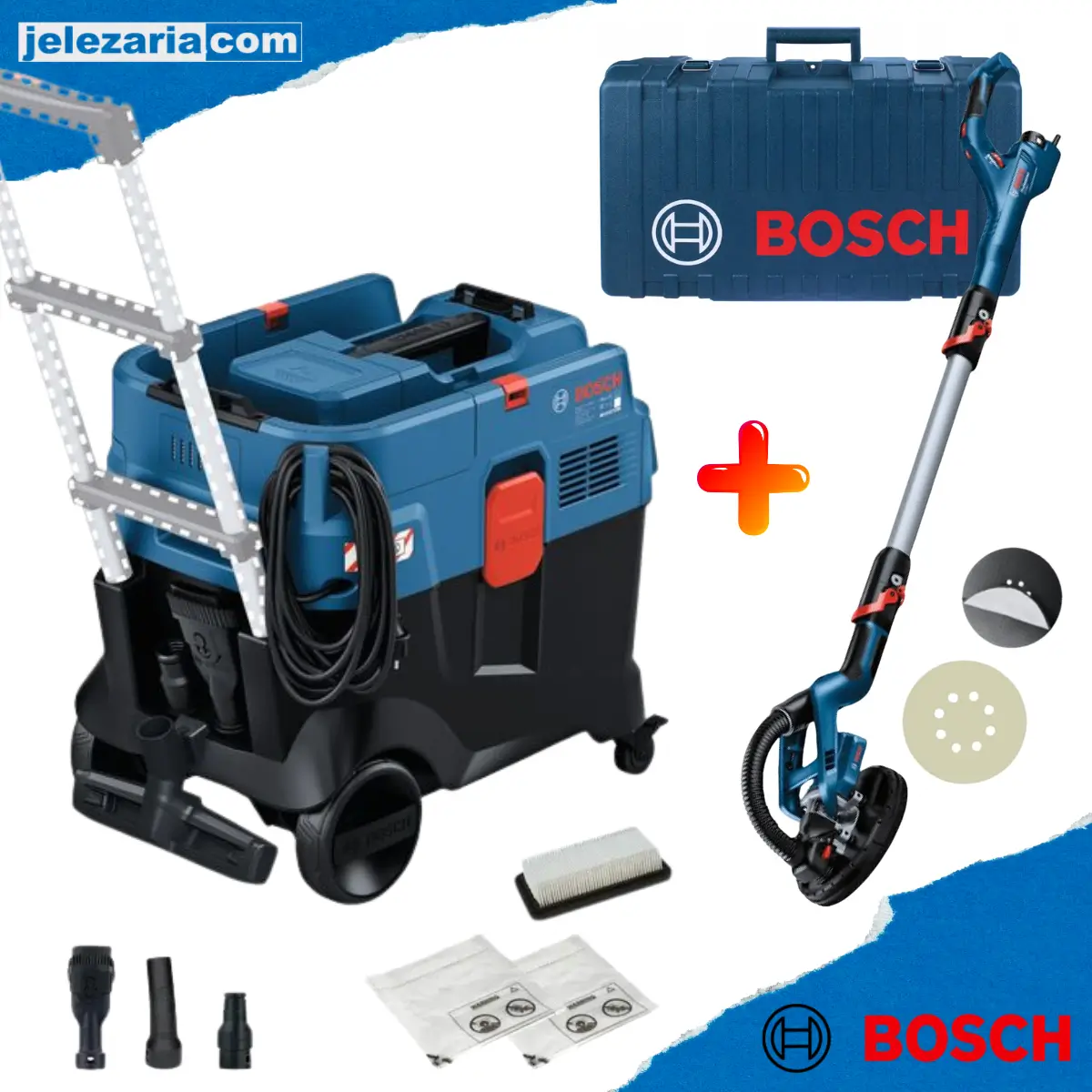 Прахосмукачка Bosch GAS 400 A и Шлайфмашина Bosch GTR 550