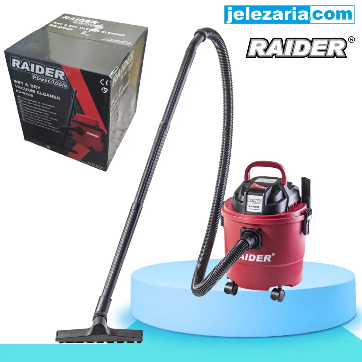 Прахосмукачка RD-WC08 за сухо и мокро почистане, 1250W 15L - Райдер 090317