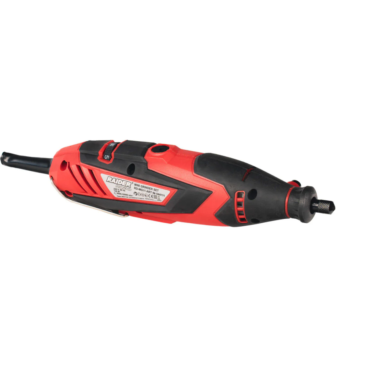 Шлифовалка Raider RD-MG11, 135W, регулиране на оборотите, жило, 40 аксесоара, куфар 044111