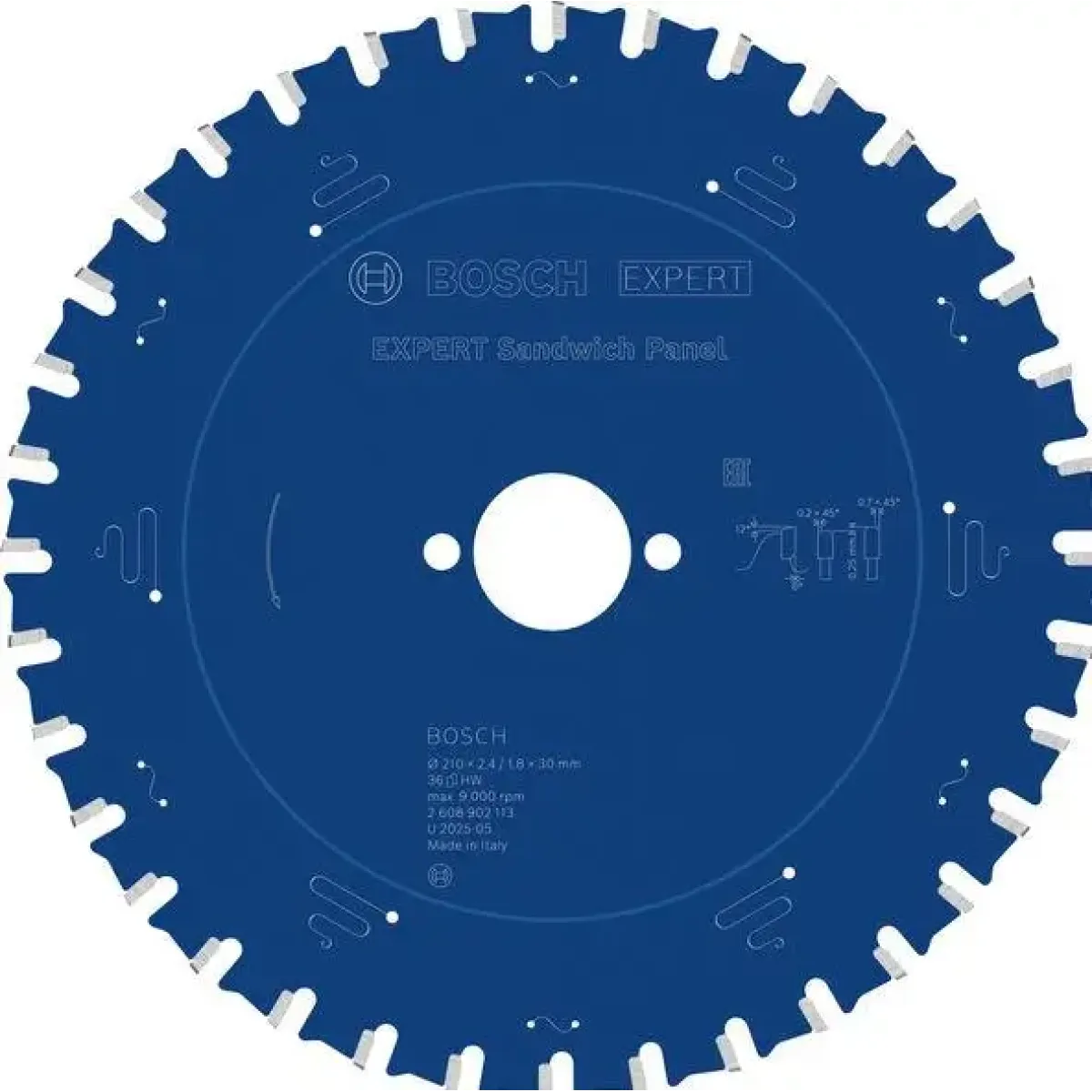 Циркулярен диск за сандвич панели Bosch EXPERT Sandwich Panel, ф210 x 1,8.4/2 x 30 mm, T36