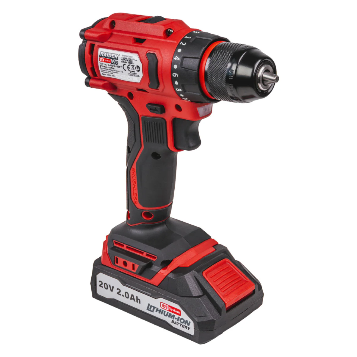Винтоверт Raider RDP-PBCD20 Set R20, 10mm, 44Nm, 2Ah куфар 030231