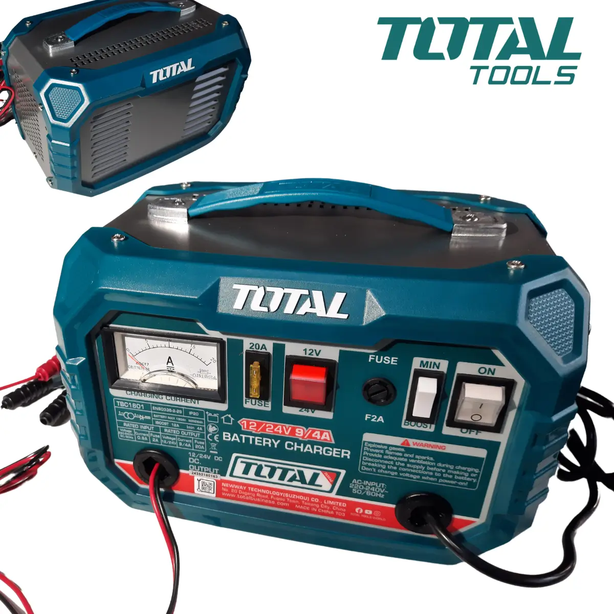 Зарядно за акумулатор TOTAL, 12V / 24V - 28 / 180 Ah - 9A / 4A TBC1601