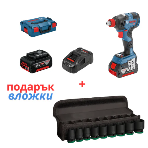 Акумулаторен ударен гайковерт Bosch GDX 18V-200 C, 2x5.0Ah, L-BOXX 