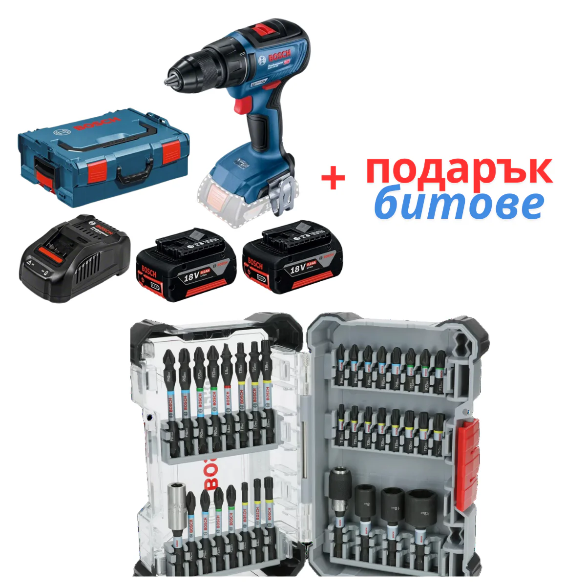 Акумулаторен винтоверт Bosch GSR 18V-50  2 бр x 5,0 Ah 18V 06019H5001 Акумулаторен винтоверт Bosch GSR 18V-50  2 бр x 5,0 Ah 18V 06019H5001