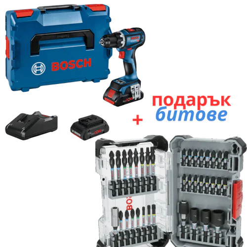 Акумулаторен винтоверт Bosch GSR 18V-90 C - 64 Nm, 2бр GBA 18V 4.0Ah и зарядно в L-BOXX 136 Акумулаторен винтоверт Bosch GSR 18V-90 C - 64 Nm, 2бр GBA 18V 4.0Ah и зарядно в L-BOXX 136