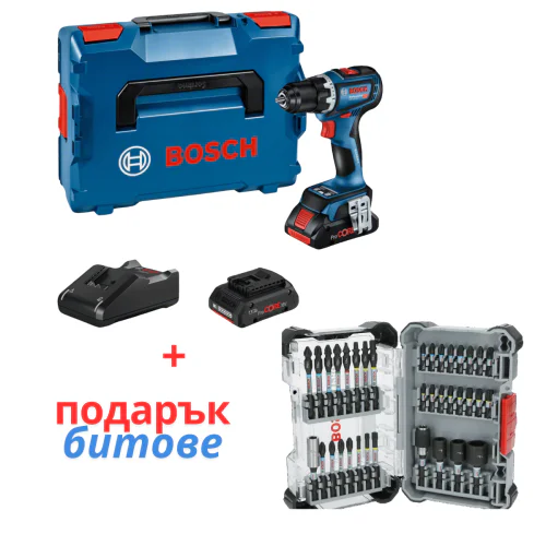 Акумулаторен винтоверт Bosch GSR 18V-90 C - 64 Nm, 2бр GBA 18V 5.0Ah и зарядно в L-BOXX 136 Акумулаторен винтоверт Bosch GSR 18V-90 C - 64 Nm, 2бр GBA 18V 5.0Ah и зарядно в L-BOXX 136