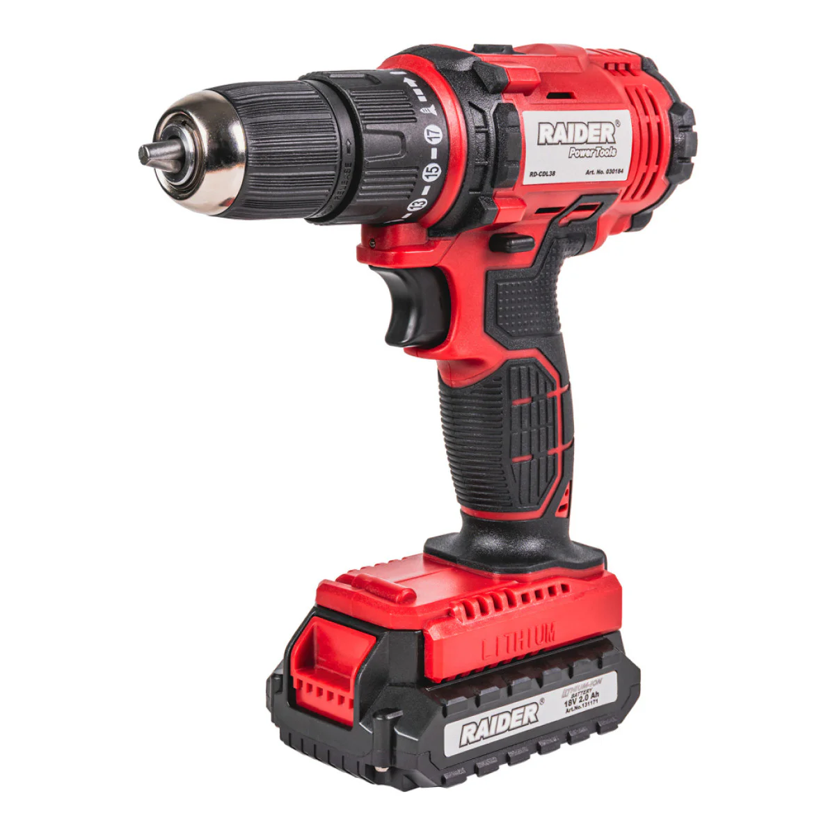 Ударна бормашина/винтоверт Raider RD-CDL38, 30Nm, 10mm, 2 x 18V 2Ah, куфар 030184