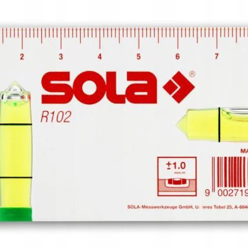 Нивелир мини Sola R 100 пластмасов 100 мм, 1 мм/м Нивелир мини Sola R 100 пластмасов 100 мм, 1 мм/м