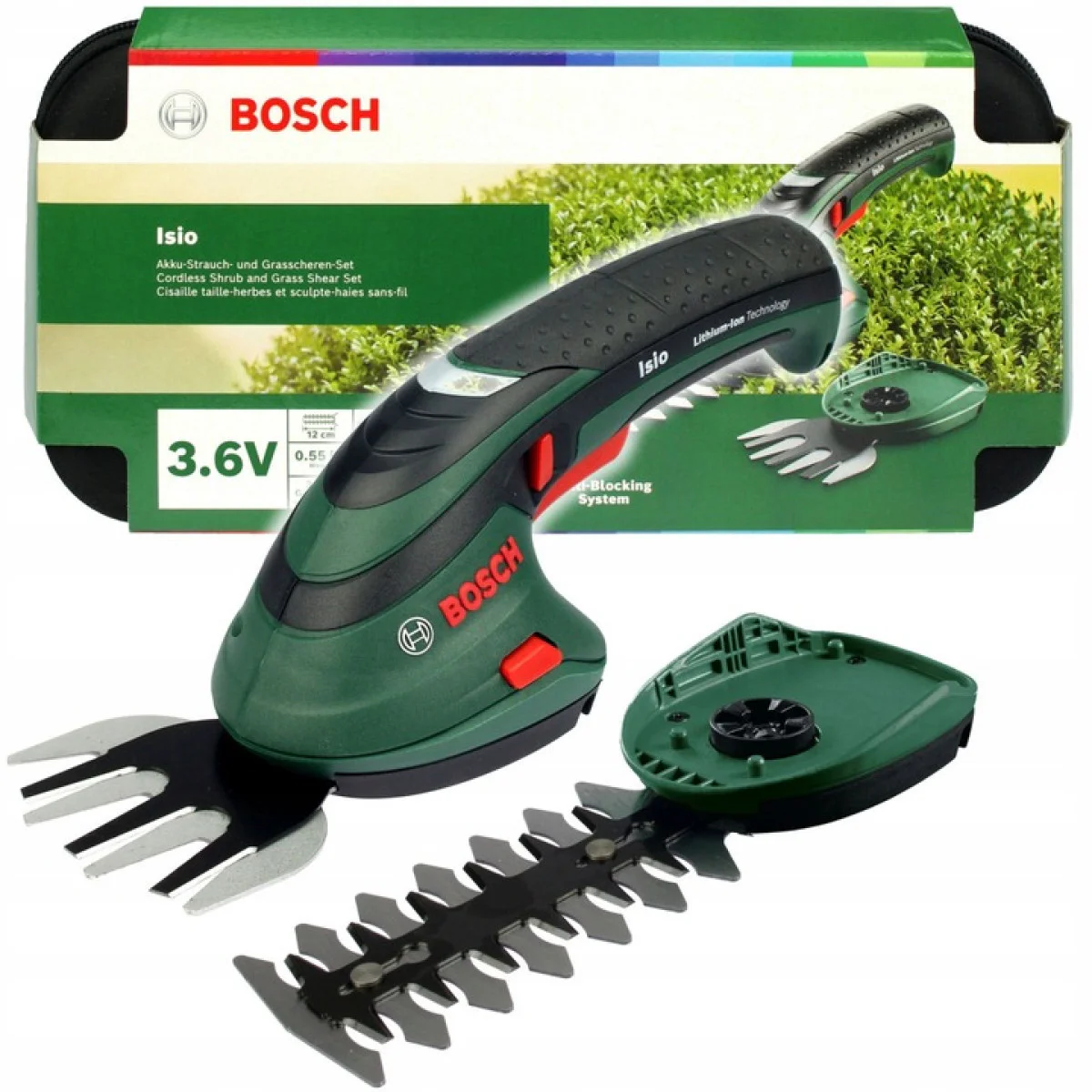 Акумулаторна ножица за трева с един нож Bosch Isio, зарядно устройство, нож за трева Multi-Click 8 cm 0600833106 Акумулаторна ножица за трева с един нож Bosch Isio, зарядно устройство, нож за трева Multi-Click 8 cm 0600833106