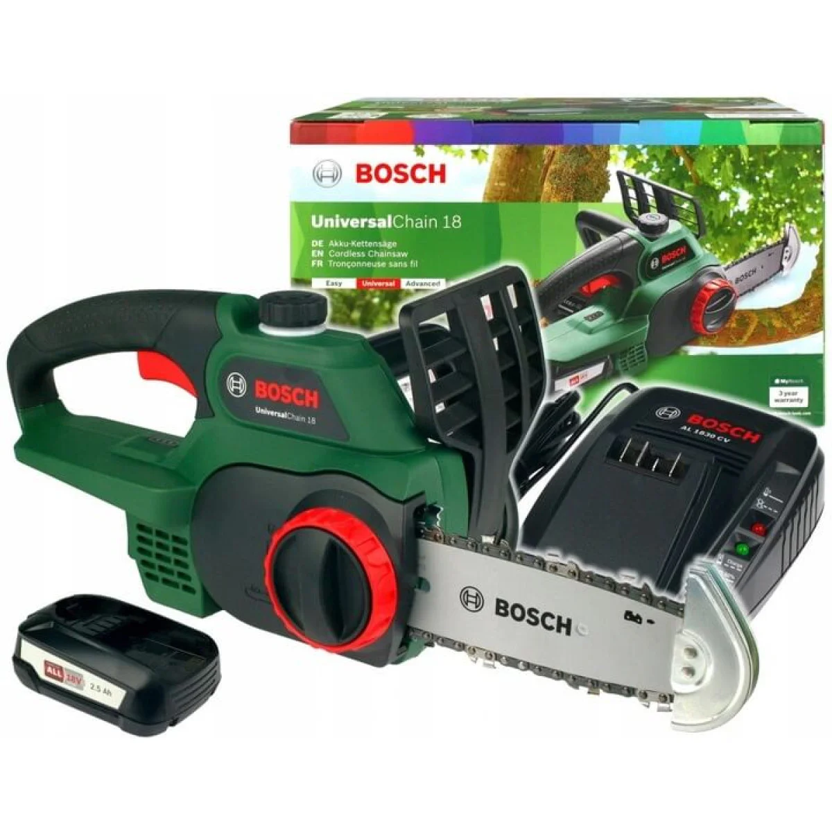 Акумулаторен верижен трион Bosch UniversalChain 18 с батерия 2,5Ah 06008B8000 Акумулаторен верижен трион Bosch UniversalChain 18 с батерия 2,5Ah 06008B8000