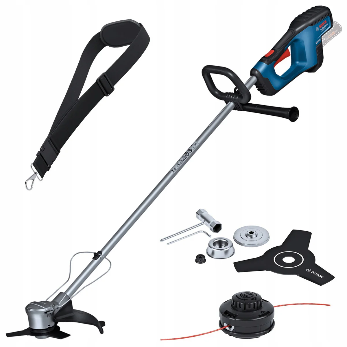 Акумулаторен тример с нож и корда Bosch GFR 18V-23 без батерия и зарядно 06008D1000