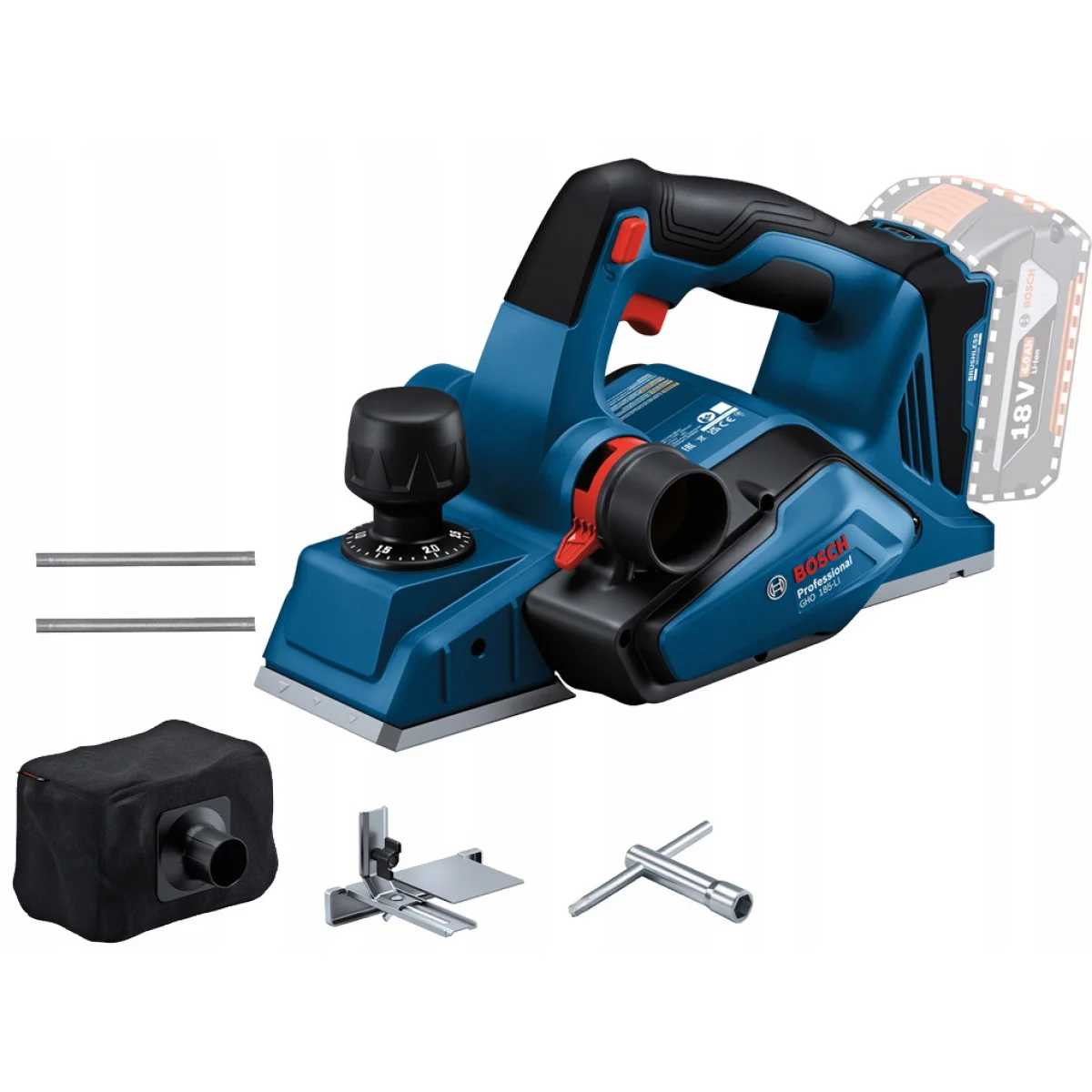 Акумулаторно ренде Bosch GHO 185-LI, 18 V, 185x151 мм, без батерия 06015B5021