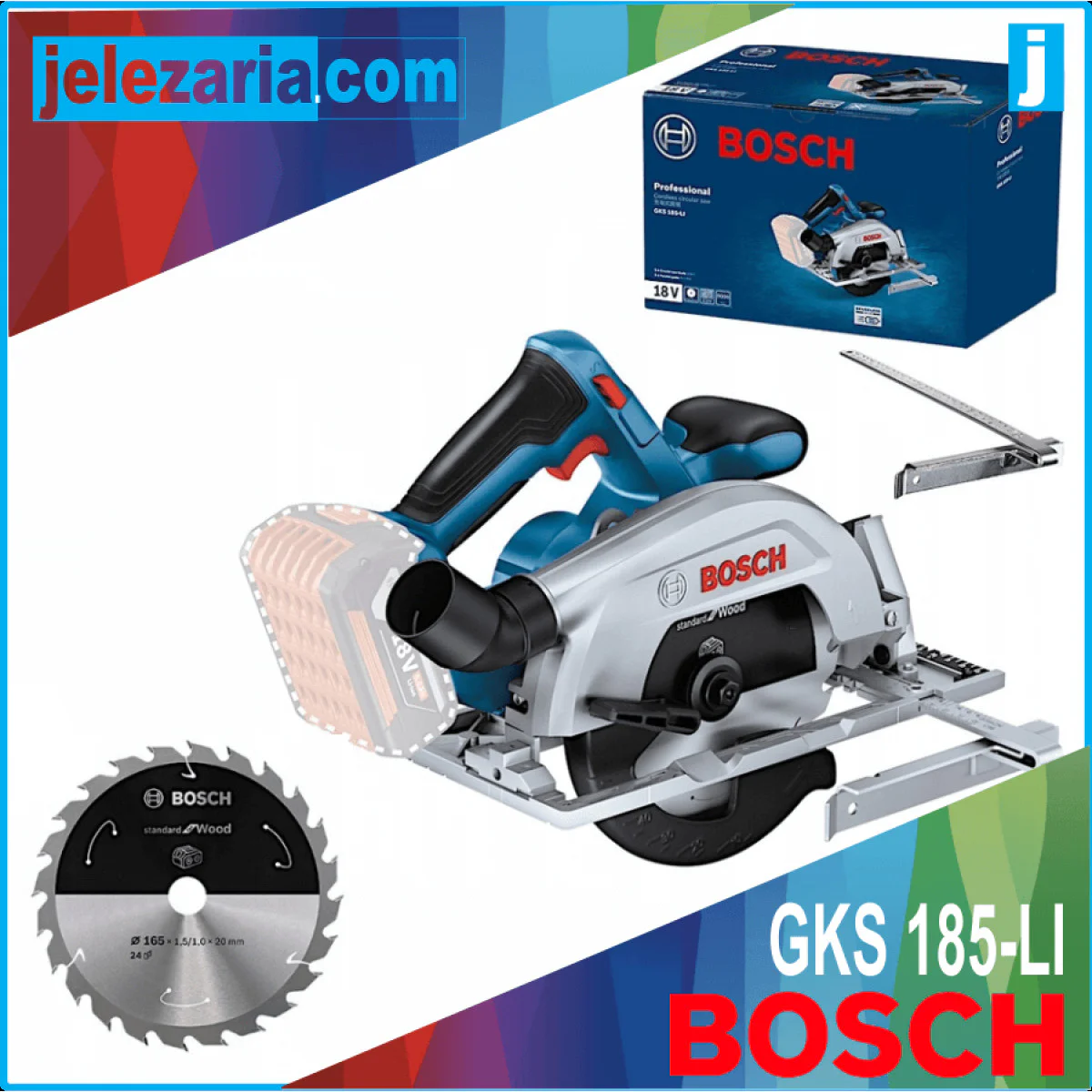 Акумулаторен циркуляр Bosch GKS 185-LI без батерия 06016C1221
