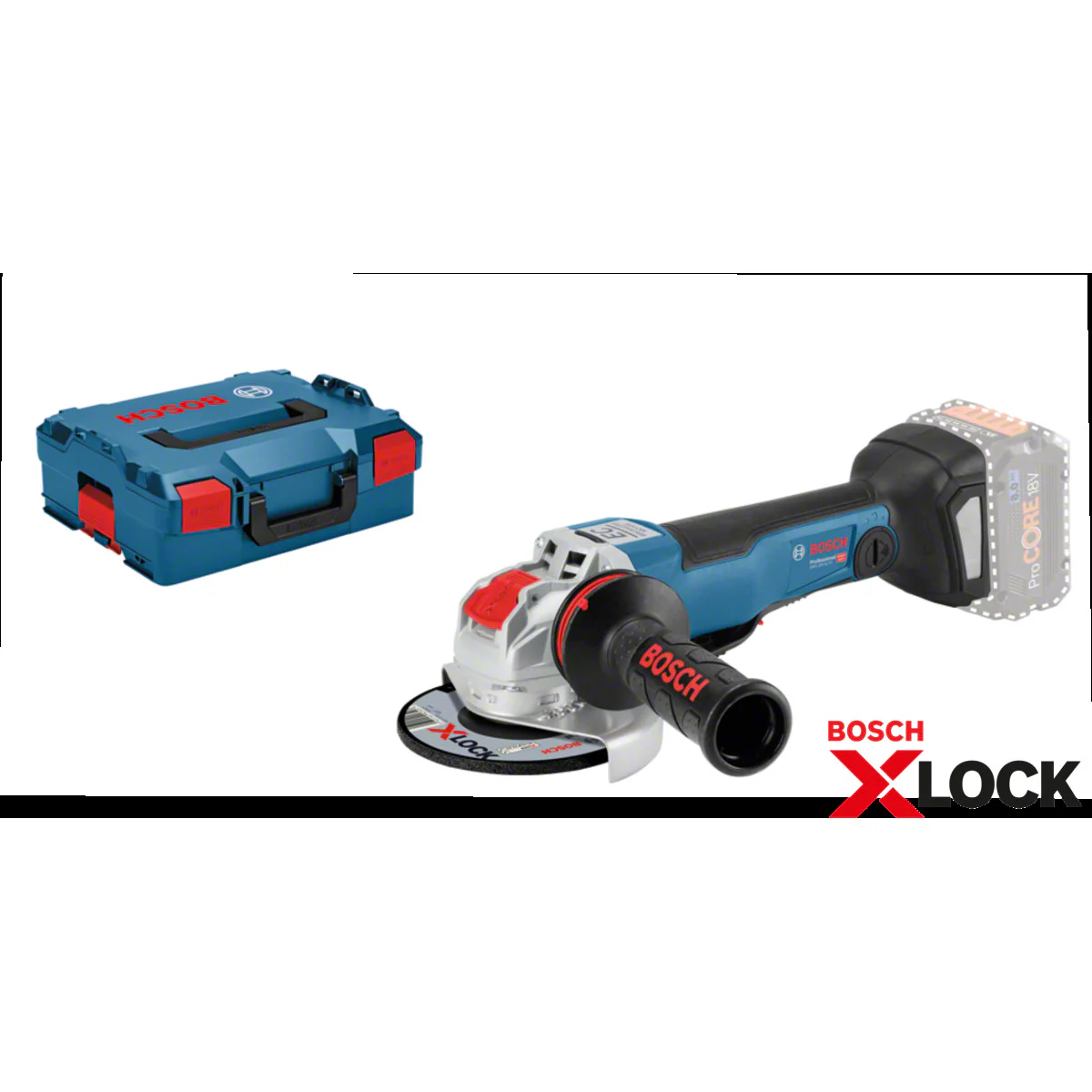 Акумулаторен ъглошлайф Bosch GWX 18V-10 PC, X-LOCK - Соло 06017B0700