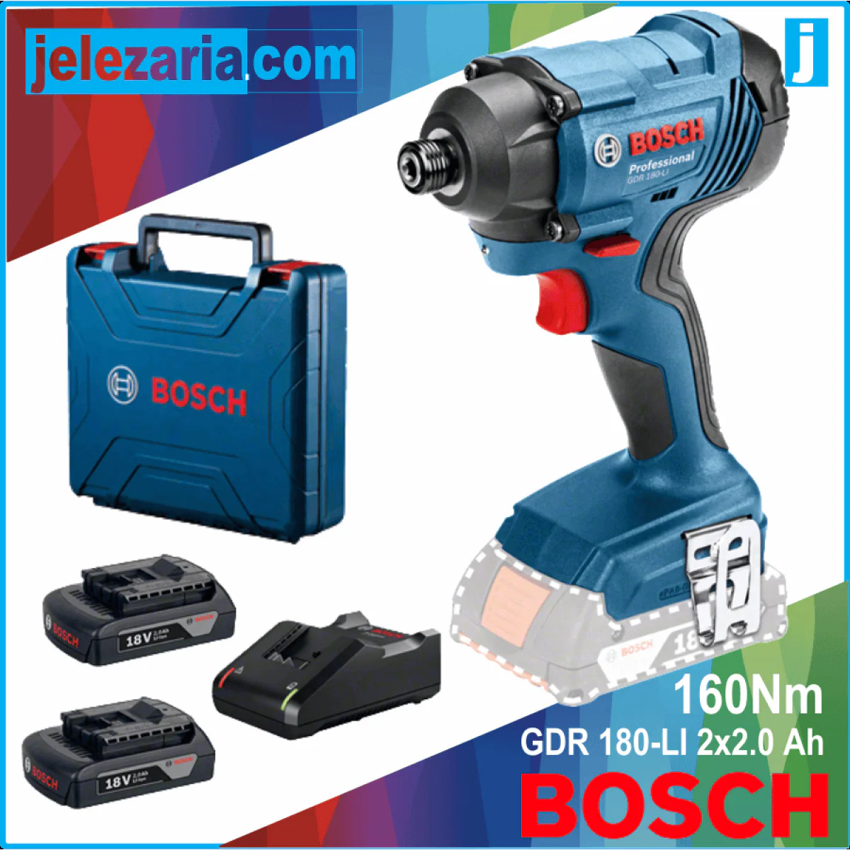 Акумулаторен гайковерт Bosch GDR 180-LI /2x2.0 Ач/ 06019G5123 Акумулаторен гайковерт Bosch GDR 180-LI /2x2.0 Ач/ 06019G5123