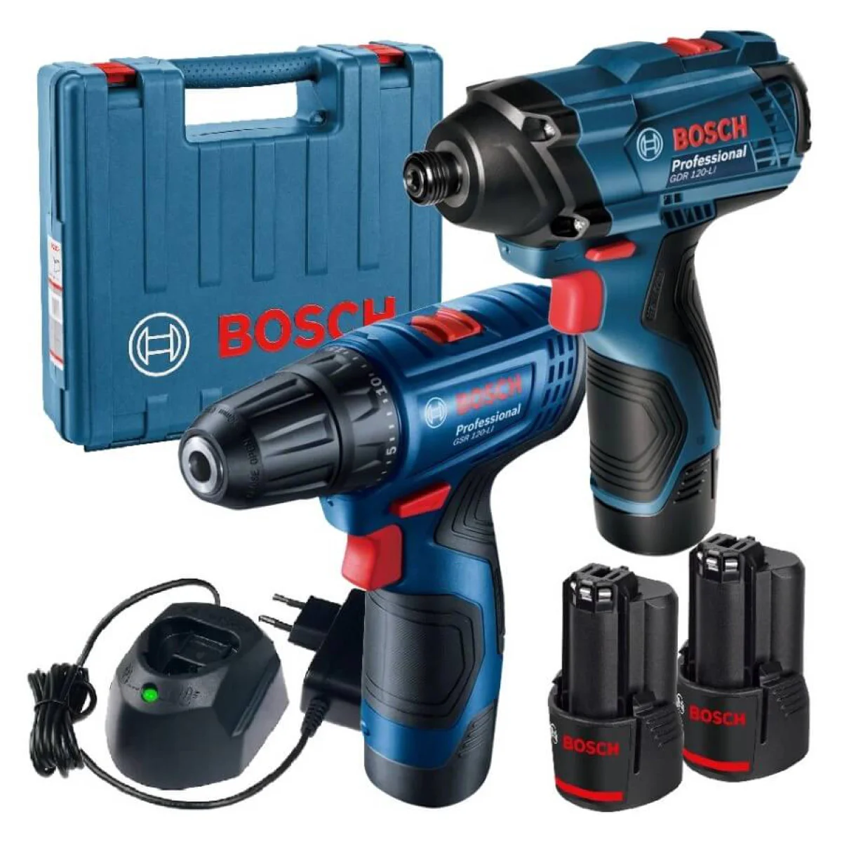 Акумулаторен комплект Bosch GDR 120-LI + GSR 120 LI Куфар 06019G8023