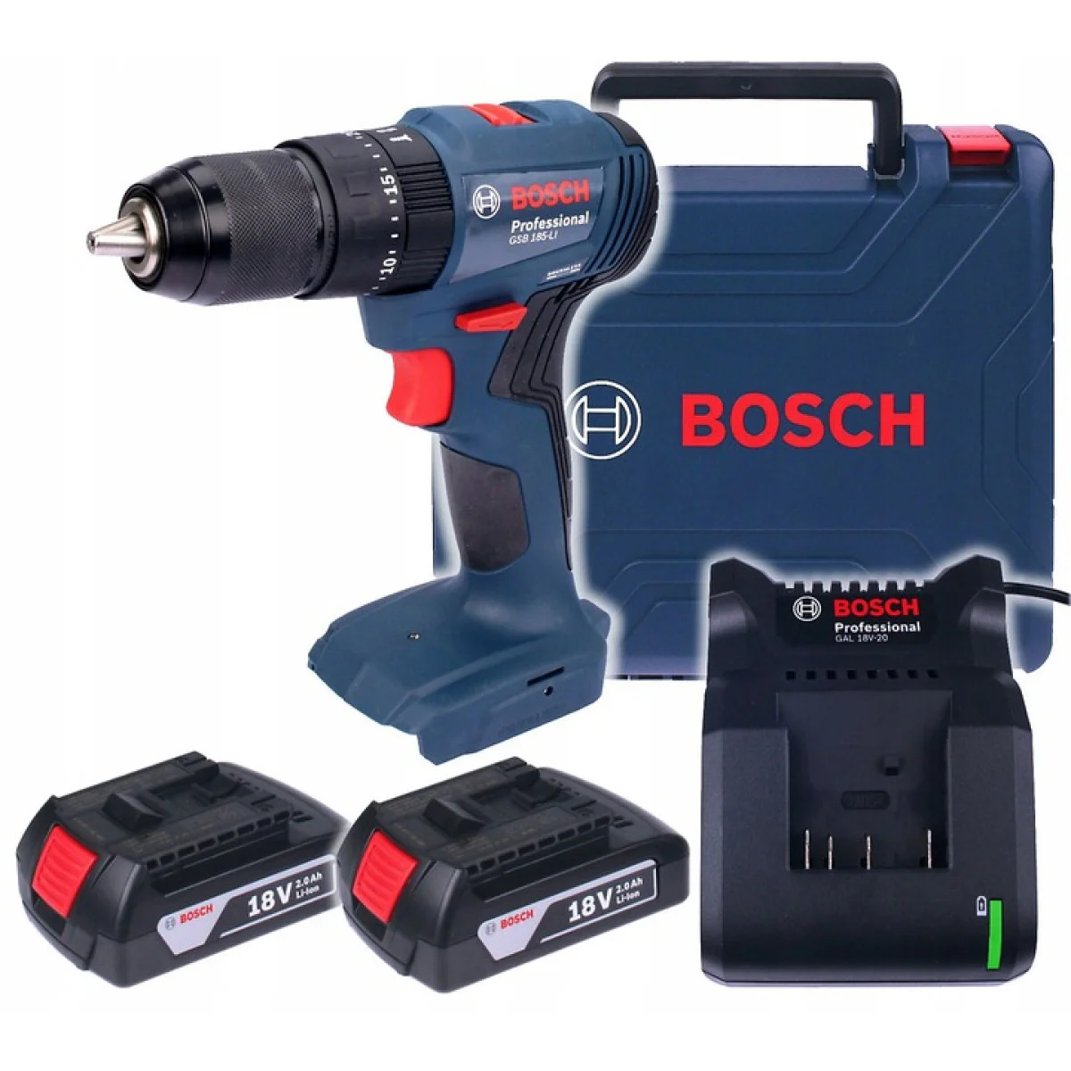 Акумулаторен ударен винтоверт Bosch GSB 185 Li 50 Nm, 2 бр батерии 18 V, 2 Ah 06019K3100