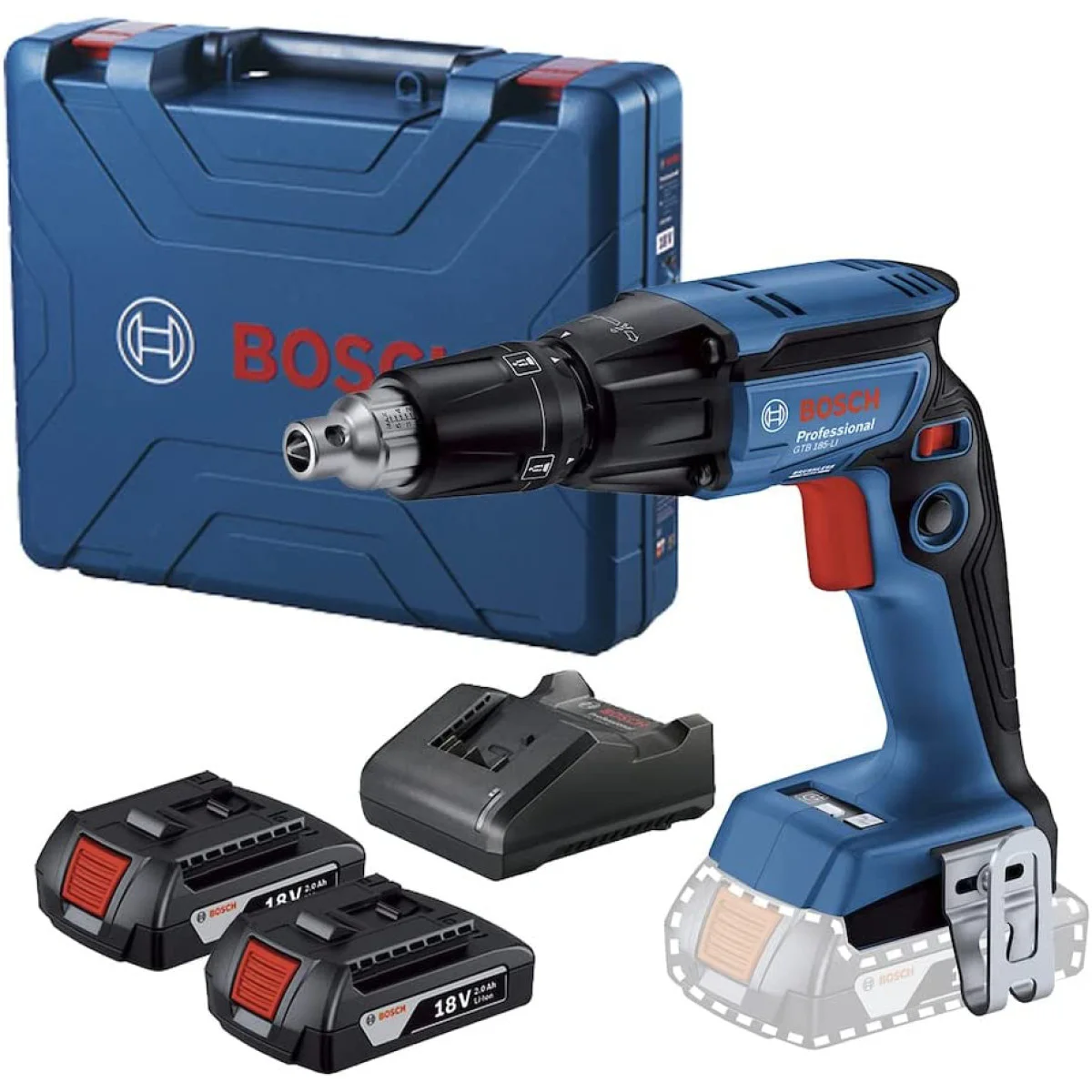 Акумулаторен винтоверт за гипсокартон BOSCH GTB 185-LI 2x 2,0Ah батерии, куфар 06019K7020